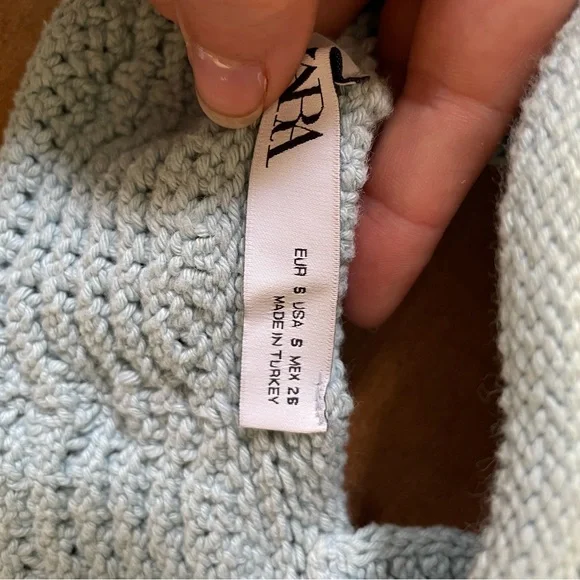 Zara Soft Blue Knit Top - Picture 3 of 4